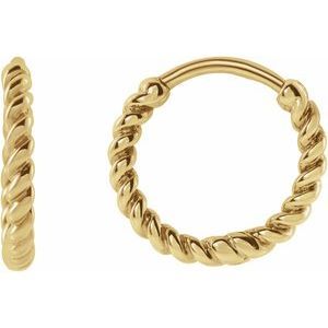 Kazi Luxury 14k Yellow Rope 11 Mm Hoop Earrings 377$